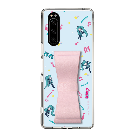 Slim Protection Case - STAND & RING RIBBON Sakura Pink［ HATSUNE MIKU - Ribbon - Instrumental - Blue ］