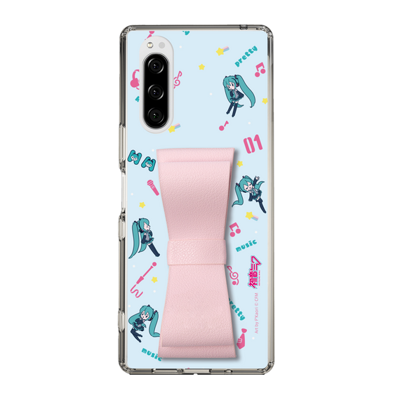 Slim Protection Case - STAND & RING RIBBON Sakura Pink［ HATSUNE MIKU - Ribbon - Instrumental - Blue ］