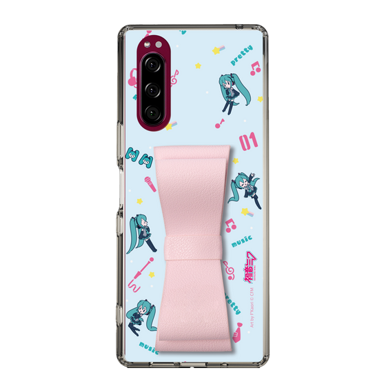 Slim Protection Case - STAND & RING RIBBON Sakura Pink［ HATSUNE MIKU - Ribbon - Instrumental - Blue ］