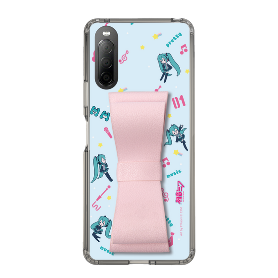 Slim Protection Case - STAND & RING RIBBON Sakura Pink［ HATSUNE MIKU - Ribbon - Instrumental - Blue ］