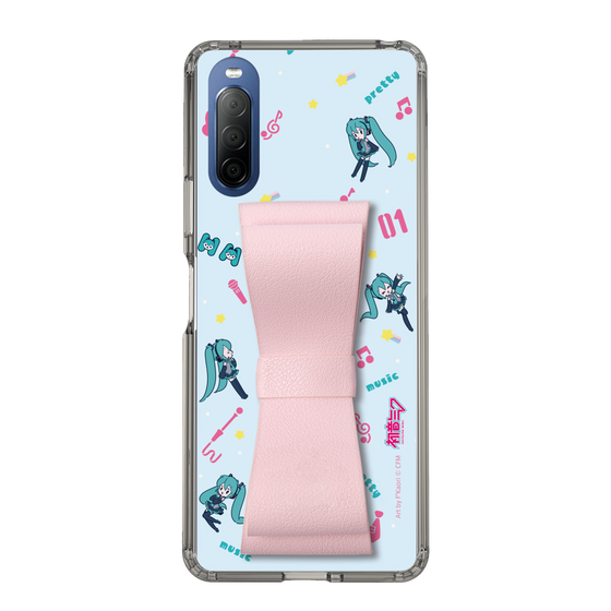 Slim Protection Case - STAND & RING RIBBON Sakura Pink［ HATSUNE MIKU - Ribbon - Instrumental - Blue ］