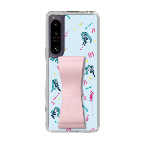 Slim Protection Case - STAND & RING RIBBON Sakura Pink［ HATSUNE MIKU - Ribbon - Instrumental - Blue ］