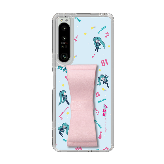 Slim Protection Case - STAND & RING RIBBON Sakura Pink［ HATSUNE MIKU - Ribbon - Instrumental - Blue ］