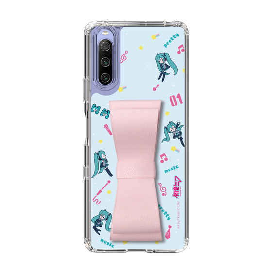 Slim Protection Case - STAND & RING RIBBON Sakura Pink［ HATSUNE MIKU - Ribbon - Instrumental - Blue ］
