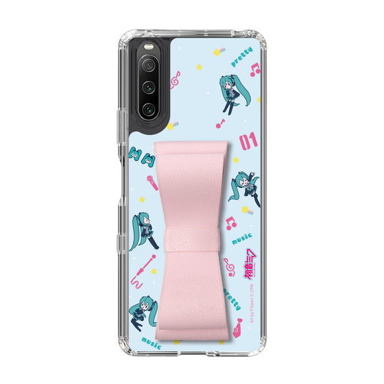 Slim Protection Case - STAND & RING RIBBON Sakura Pink［ HATSUNE MIKU - Ribbon - Instrumental - Blue ］