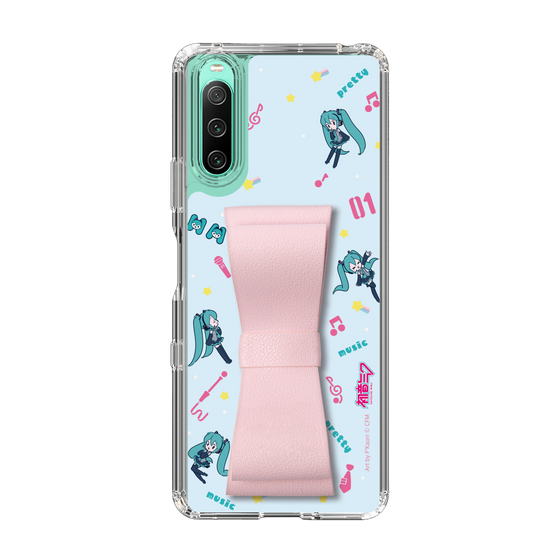 Slim Protection Case - STAND & RING RIBBON Sakura Pink［ HATSUNE MIKU - Ribbon - Instrumental - Blue ］