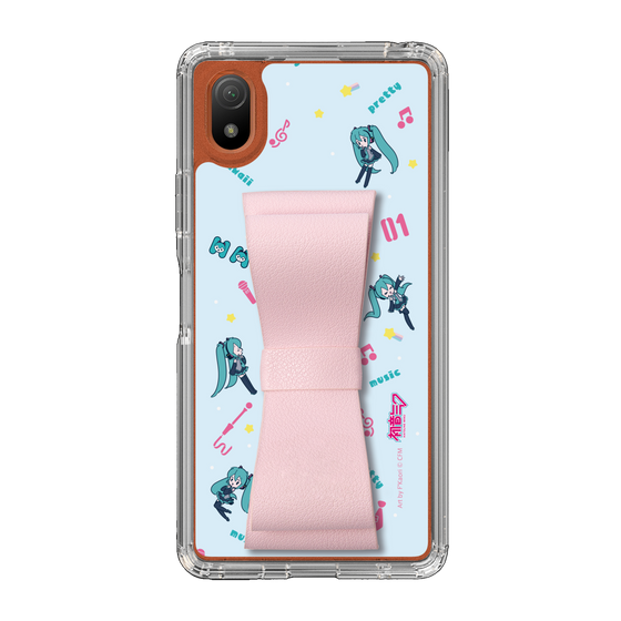 Slim Protection Case - STAND & RING RIBBON Sakura Pink［ HATSUNE MIKU - Ribbon - Instrumental - Blue ］