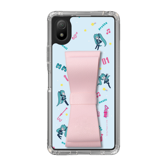 Slim Protection Case - STAND & RING RIBBON Sakura Pink［ HATSUNE MIKU - Ribbon - Instrumental - Blue ］