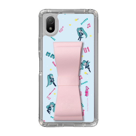 Slim Protection Case - STAND & RING RIBBON Sakura Pink［ HATSUNE MIKU - Ribbon - Instrumental - Blue ］