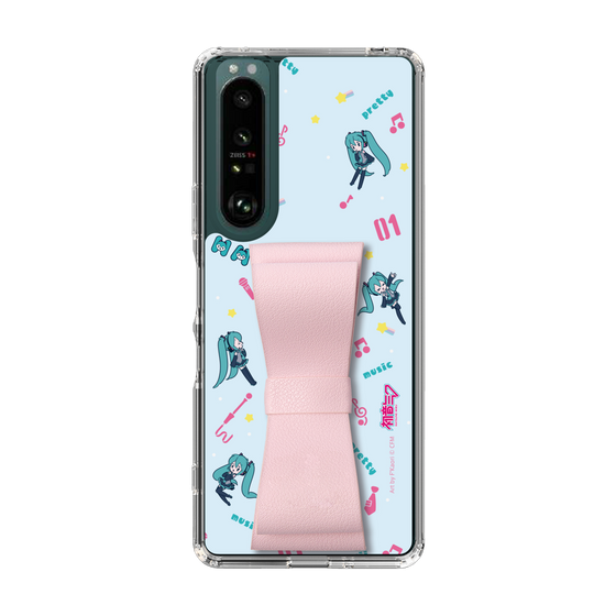 Slim Protection Case - STAND & RING RIBBON Sakura Pink［ HATSUNE MIKU - Ribbon - Instrumental - Blue ］