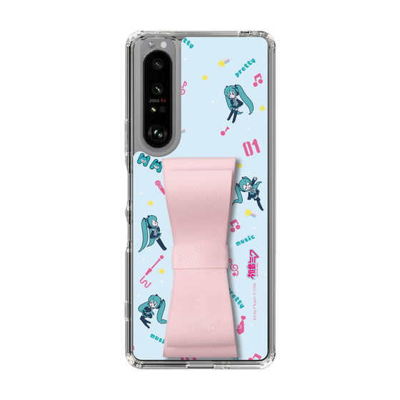 Slim Protection Case - STAND & RING RIBBON Sakura Pink［ HATSUNE MIKU - Ribbon - Instrumental - Blue ］