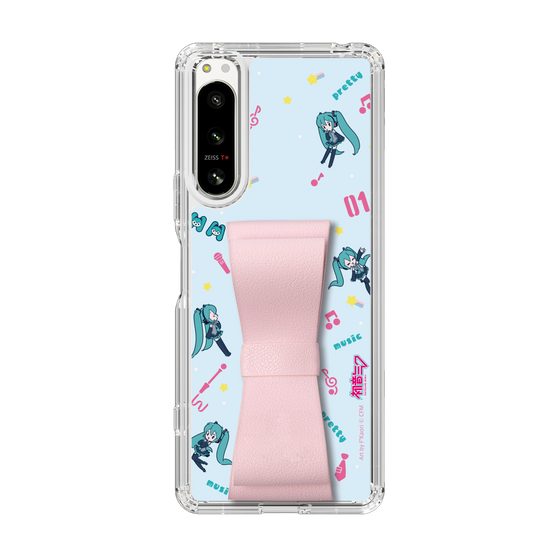 Slim Protection Case - STAND & RING RIBBON Sakura Pink［ HATSUNE MIKU - Ribbon - Instrumental - Blue ］