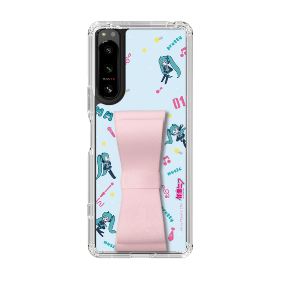 Slim Protection Case - STAND & RING RIBBON Sakura Pink［ HATSUNE MIKU - Ribbon - Instrumental - Blue ］