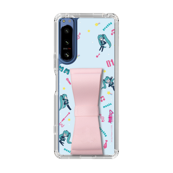 Slim Protection Case - STAND & RING RIBBON Sakura Pink［ HATSUNE MIKU - Ribbon - Instrumental - Blue ］