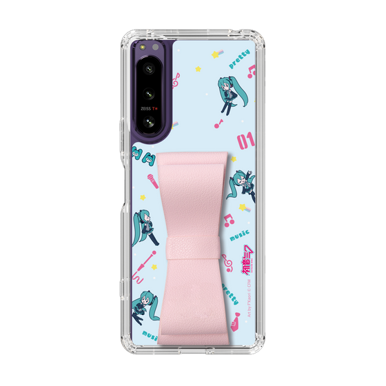 Slim Protection Case - STAND & RING RIBBON Sakura Pink［ HATSUNE MIKU - Ribbon - Instrumental - Blue ］
