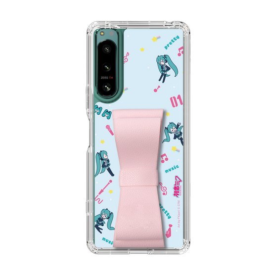 Slim Protection Case - STAND & RING RIBBON Sakura Pink［ HATSUNE MIKU - Ribbon - Instrumental - Blue ］