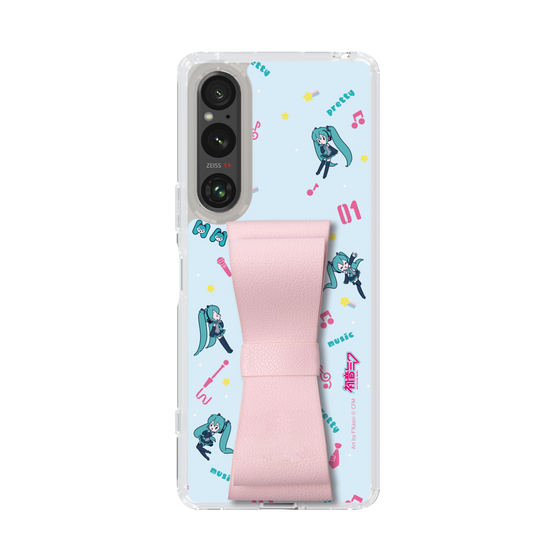 Slim Protection Case - STAND & RING RIBBON Sakura Pink［ HATSUNE MIKU - Ribbon - Instrumental - Blue ］