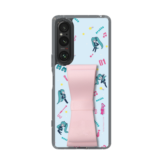 Slim Protection Case - STAND & RING RIBBON Sakura Pink［ HATSUNE MIKU - Ribbon - Instrumental - Blue ］