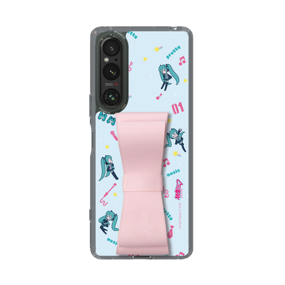 Slim Protection Case - STAND & RING RIBBON Sakura Pink［ HATSUNE MIKU - Ribbon - Instrumental - Blue ］
