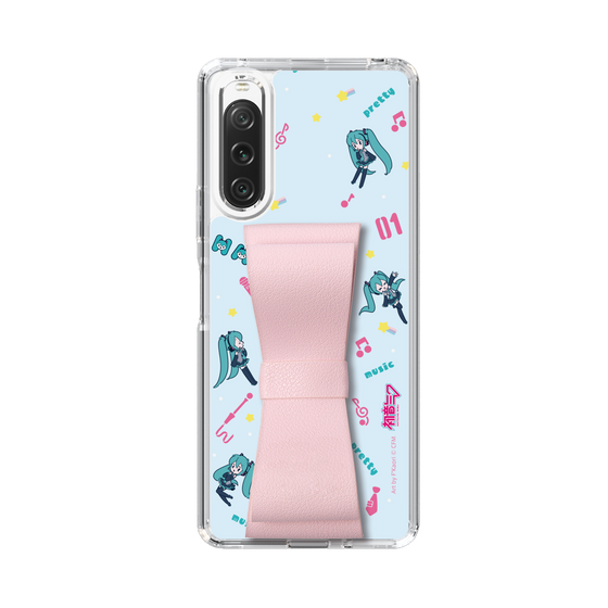 Slim Protection Case - STAND & RING RIBBON Sakura Pink［ HATSUNE MIKU - Ribbon - Instrumental - Blue ］