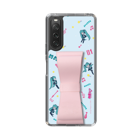 Slim Protection Case - STAND & RING RIBBON Sakura Pink［ HATSUNE MIKU - Ribbon - Instrumental - Blue ］