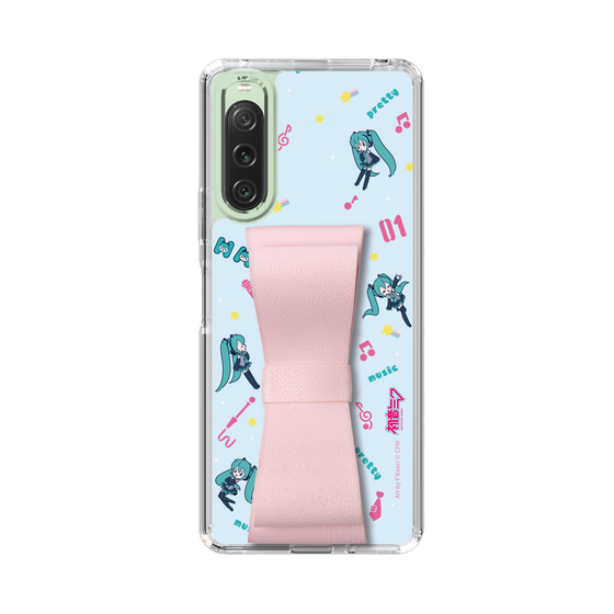 Slim Protection Case - STAND & RING RIBBON Sakura Pink［ HATSUNE MIKU - Ribbon - Instrumental - Blue ］