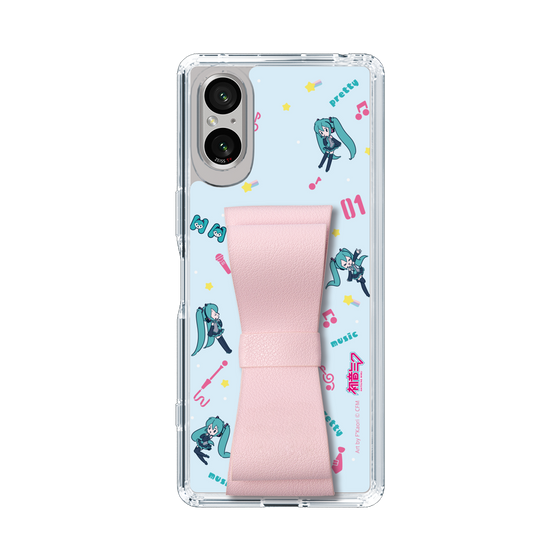 Slim Protection Case - STAND & RING RIBBON Sakura Pink［ HATSUNE MIKU - Ribbon - Instrumental - Blue ］