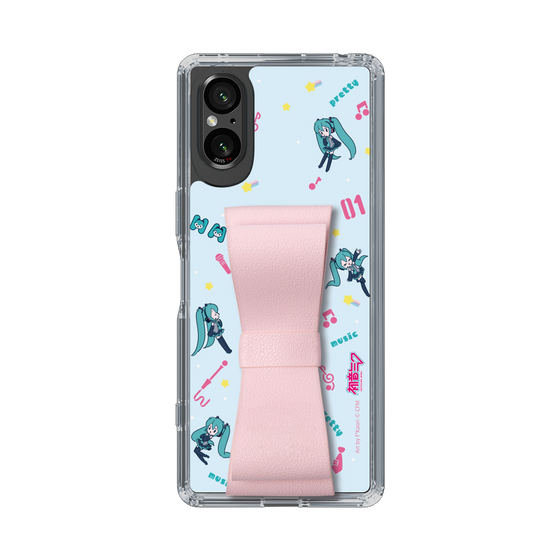 Slim Protection Case - STAND & RING RIBBON Sakura Pink［ HATSUNE MIKU - Ribbon - Instrumental - Blue ］
