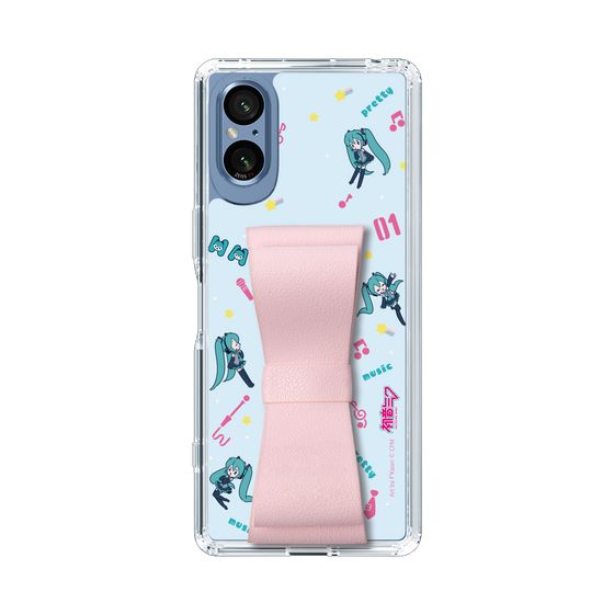 Slim Protection Case - STAND & RING RIBBON Sakura Pink［ HATSUNE MIKU - Ribbon - Instrumental - Blue ］