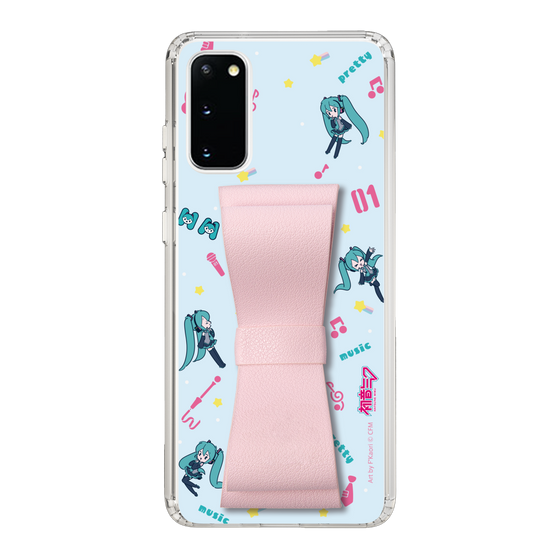 Slim Protection Case - STAND & RING RIBBON Sakura Pink［ HATSUNE MIKU - Ribbon - Instrumental - Blue ］