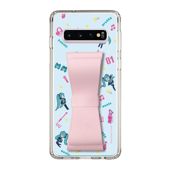 Slim Protection Case - STAND & RING RIBBON Sakura Pink［ HATSUNE MIKU - Ribbon - Instrumental - Blue ］