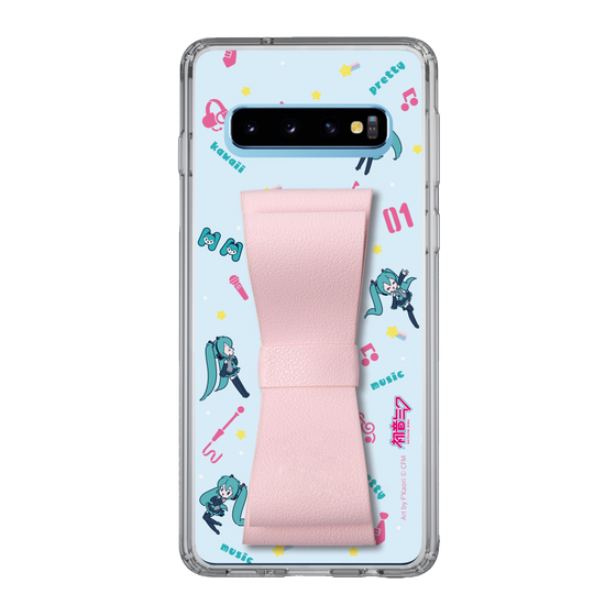 Slim Protection Case - STAND & RING RIBBON Sakura Pink［ HATSUNE MIKU - Ribbon - Instrumental - Blue ］