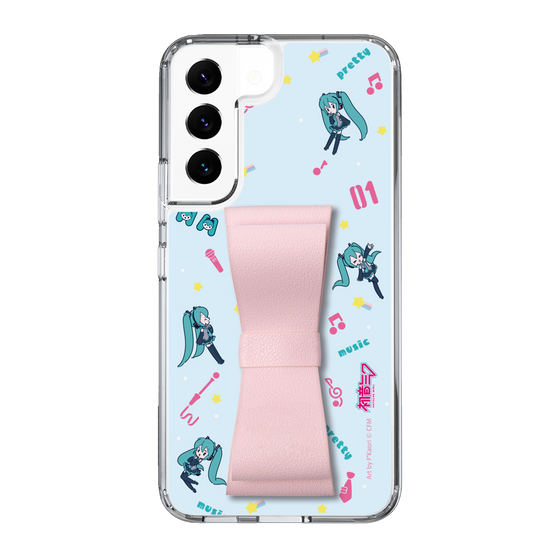 Slim Protection Case - STAND & RING RIBBON Sakura Pink［ HATSUNE MIKU - Ribbon - Instrumental - Blue ］