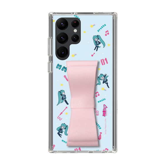 Slim Protection Case - STAND & RING RIBBON Sakura Pink［ HATSUNE MIKU - Ribbon - Instrumental - Blue ］