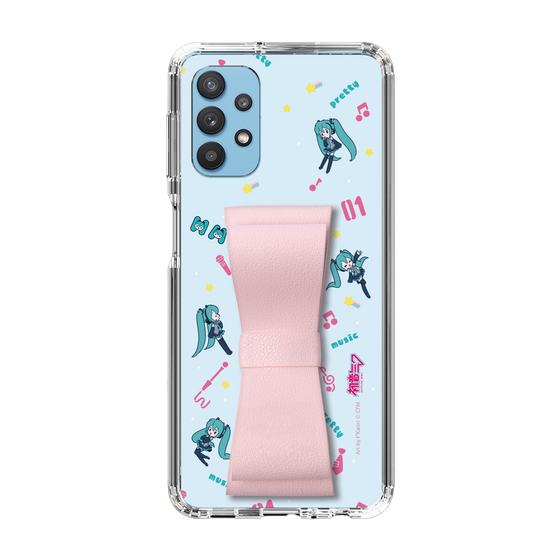 Slim Protection Case - STAND & RING RIBBON Sakura Pink［ HATSUNE MIKU - Ribbon - Instrumental - Blue ］