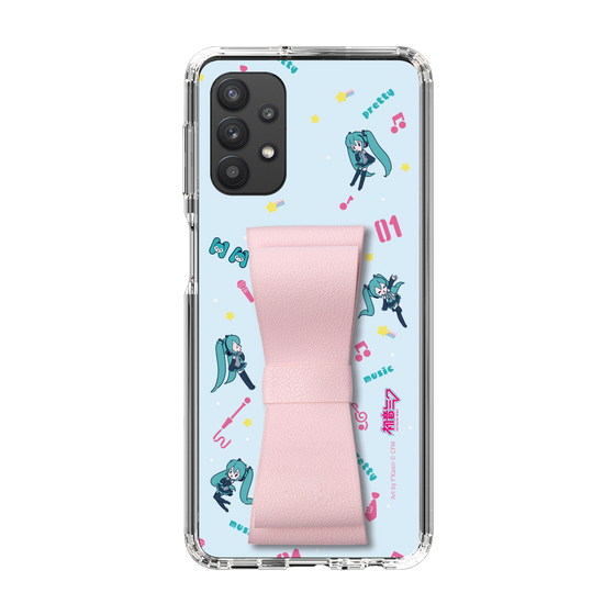 Slim Protection Case - STAND & RING RIBBON Sakura Pink［ HATSUNE MIKU - Ribbon - Instrumental - Blue ］