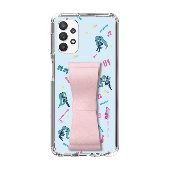 Slim Protection Case - STAND & RING RIBBON Sakura Pink［ HATSUNE MIKU - Ribbon - Instrumental - Blue ］