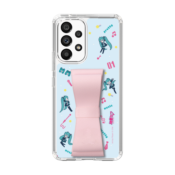 Slim Protection Case - STAND & RING RIBBON Sakura Pink［ HATSUNE MIKU - Ribbon - Instrumental - Blue ］