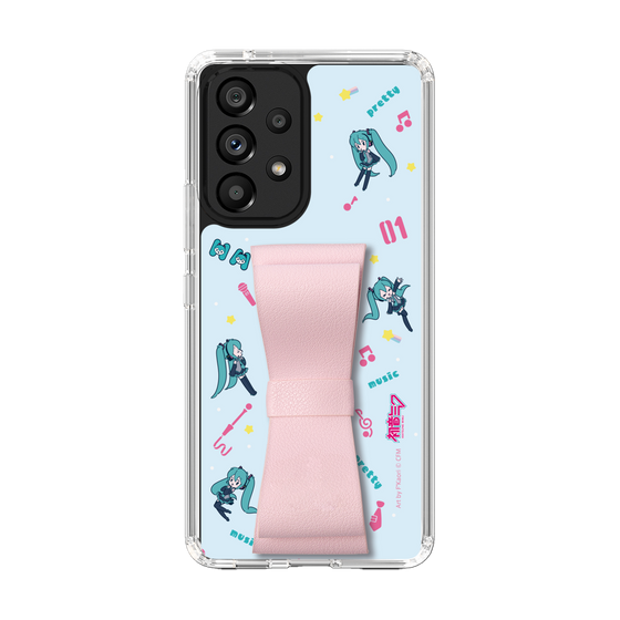 Slim Protection Case - STAND & RING RIBBON Sakura Pink［ HATSUNE MIKU - Ribbon - Instrumental - Blue ］