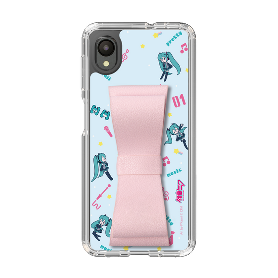 Slim Protection Case - STAND & RING RIBBON Sakura Pink［ HATSUNE MIKU - Ribbon - Instrumental - Blue ］