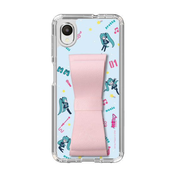 Slim Protection Case - STAND & RING RIBBON Sakura Pink［ HATSUNE MIKU - Ribbon - Instrumental - Blue ］