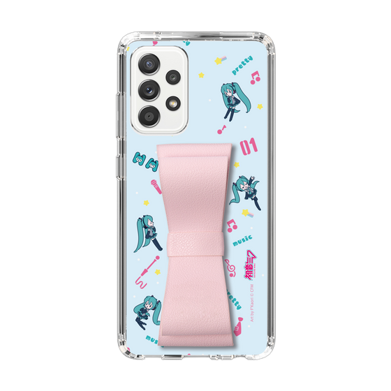 Slim Protection Case - STAND & RING RIBBON Sakura Pink［ HATSUNE MIKU - Ribbon - Instrumental - Blue ］