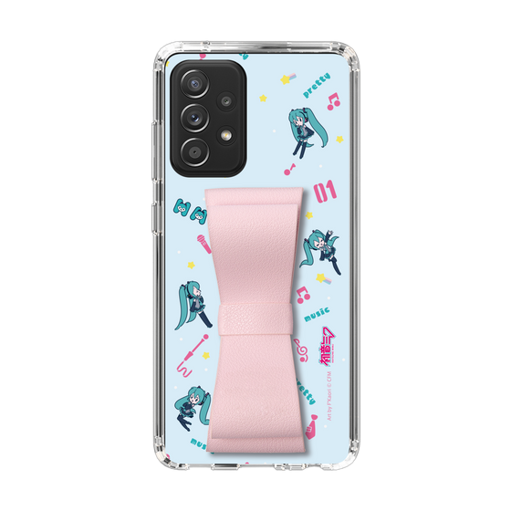 Slim Protection Case - STAND & RING RIBBON Sakura Pink［ HATSUNE MIKU - Ribbon - Instrumental - Blue ］