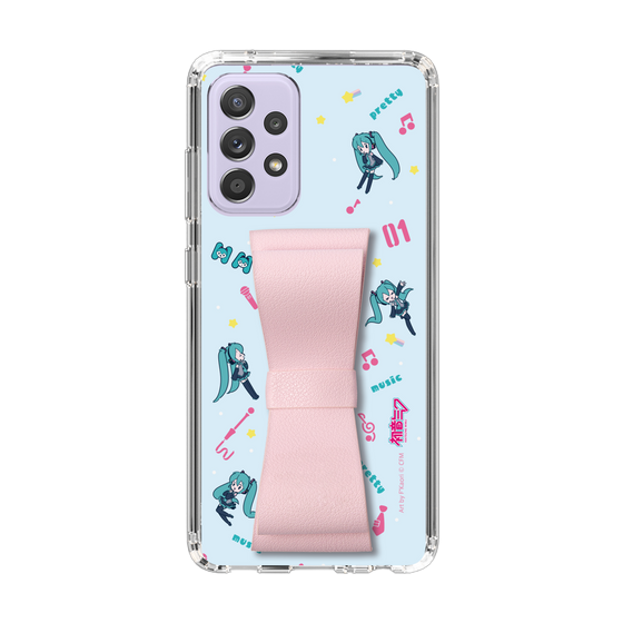 Slim Protection Case - STAND & RING RIBBON Sakura Pink［ HATSUNE MIKU - Ribbon - Instrumental - Blue ］