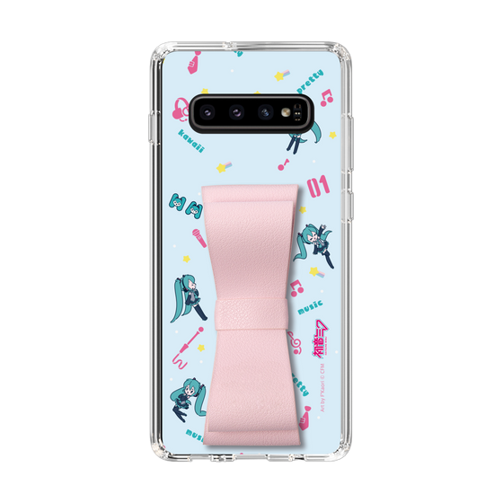 Slim Protection Case - STAND & RING RIBBON Sakura Pink［ HATSUNE MIKU - Ribbon - Instrumental - Blue ］