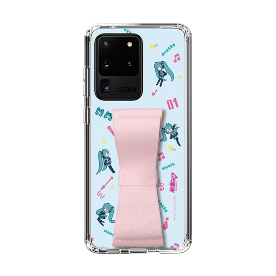 Slim Protection Case - STAND & RING RIBBON Sakura Pink［ HATSUNE MIKU - Ribbon - Instrumental - Blue ］
