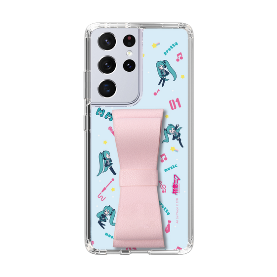 Slim Protection Case - STAND & RING RIBBON Sakura Pink［ HATSUNE MIKU - Ribbon - Instrumental - Blue ］