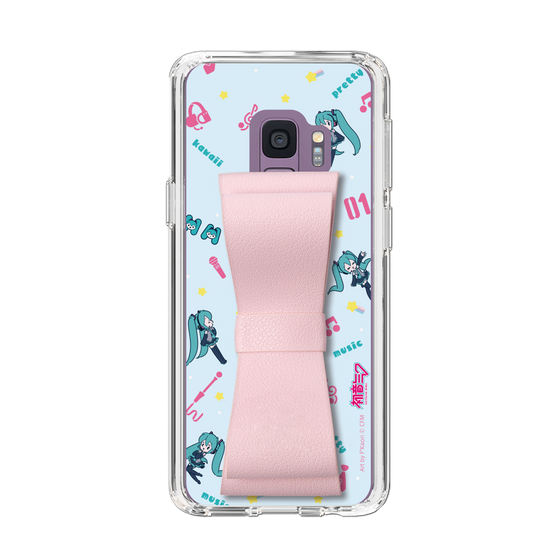 Slim Protection Case - STAND & RING RIBBON Sakura Pink［ HATSUNE MIKU - Ribbon - Instrumental - Blue ］