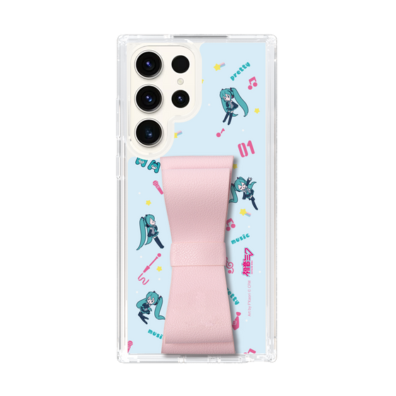 Slim Protection Case - STAND & RING RIBBON Sakura Pink［ HATSUNE MIKU - Ribbon - Instrumental - Blue ］
