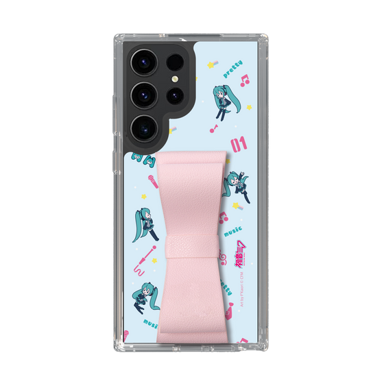 Slim Protection Case - STAND & RING RIBBON Sakura Pink［ HATSUNE MIKU - Ribbon - Instrumental - Blue ］